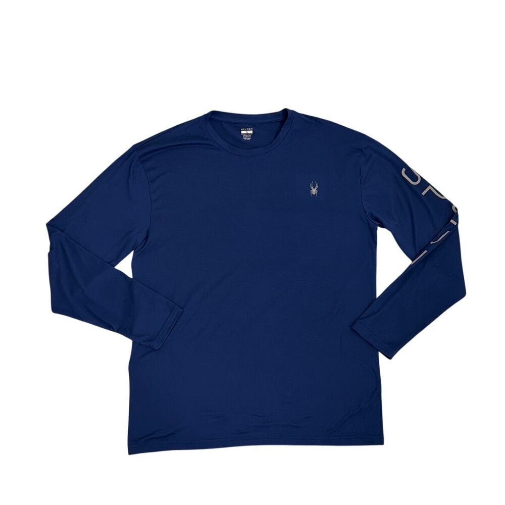 Spyder Long Sleeve Performance Shirt Blue Breathable UPF Men's XL